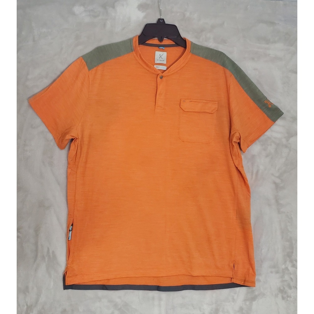 Kitsbow Kyber Collared Henley Moab Orange Heather Cycling Shirt Mens XXL READ